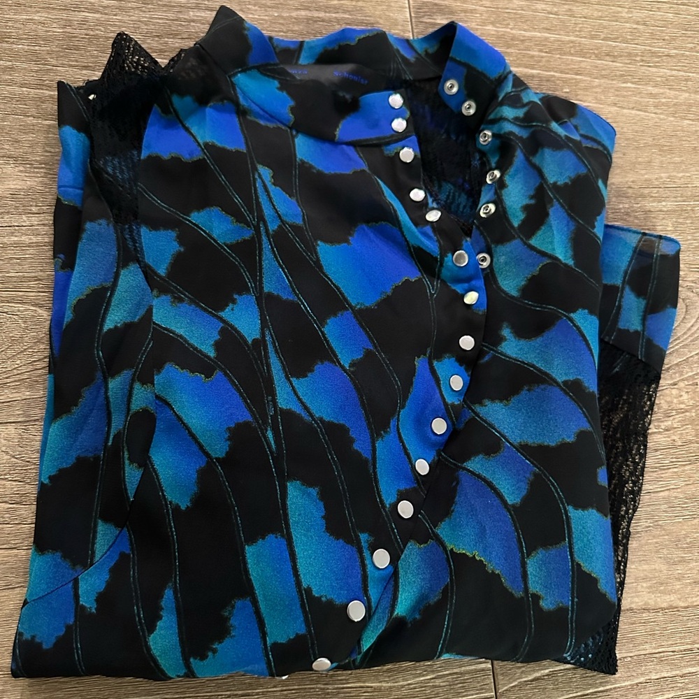 Proenza Schouler Long Sleeve Blouse with Snap Closure